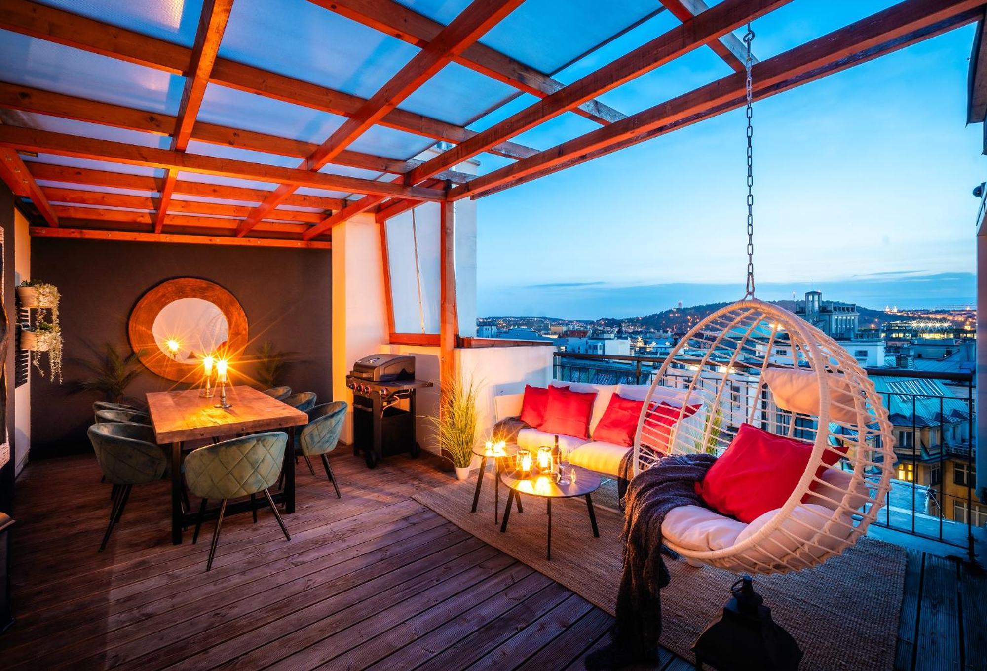 A/c Lux Rooftop 6br+3.5bath Wenceslas Square * Prag